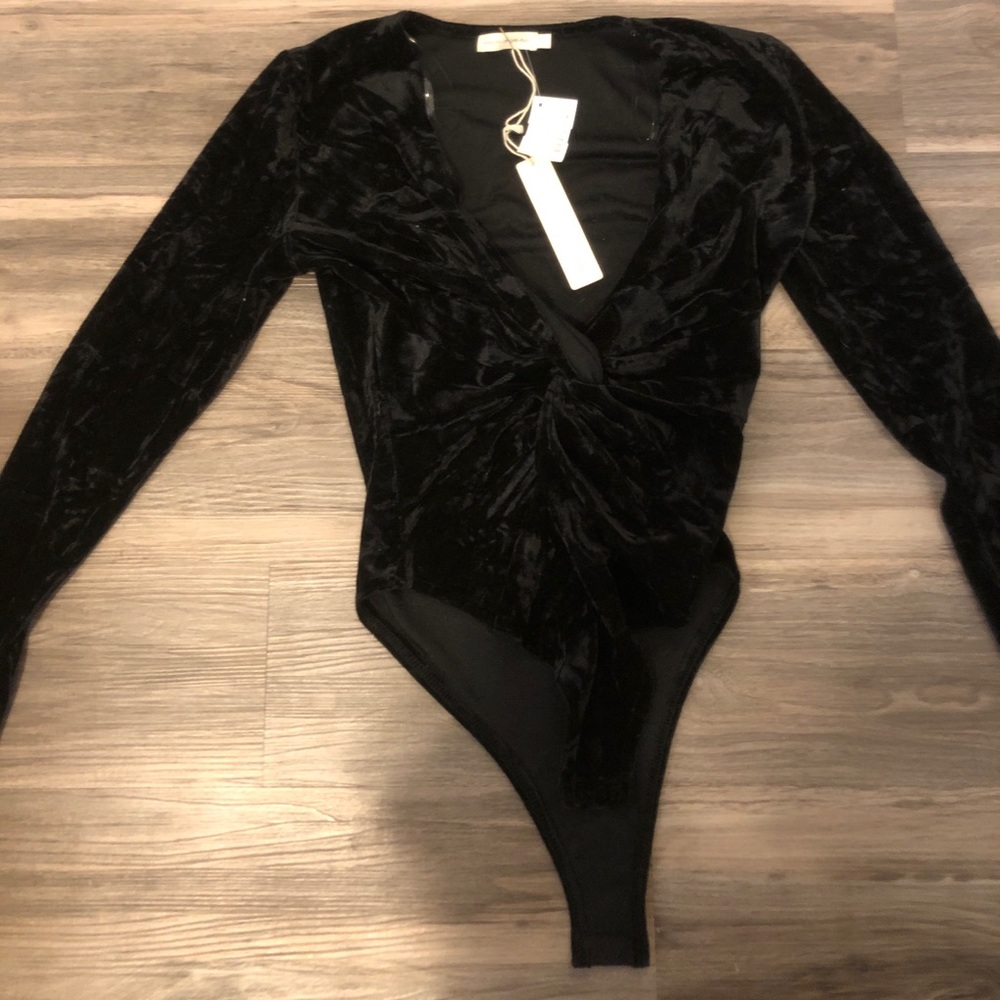 Black velvet bodysuit